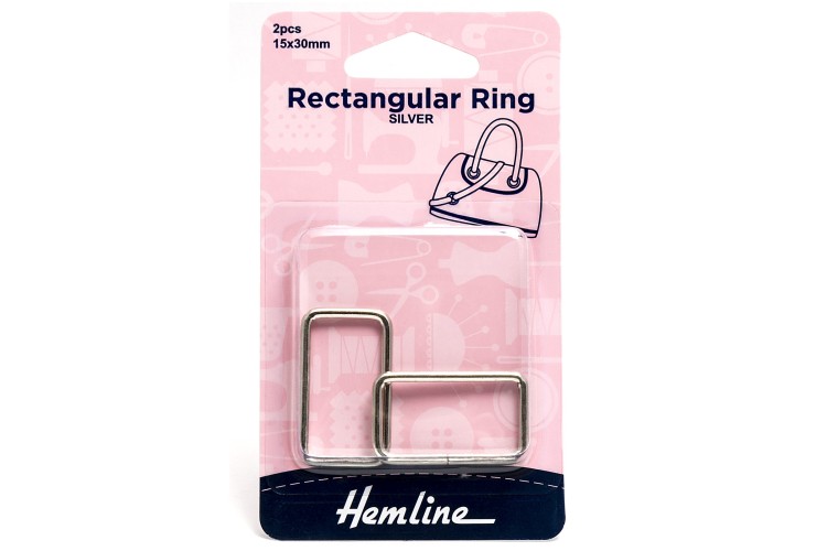 Rectangular Ring: 30mm: Nickel: 2 Pieces