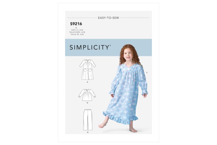 S9216 Children's Robe, Gowns, Top and Trousers