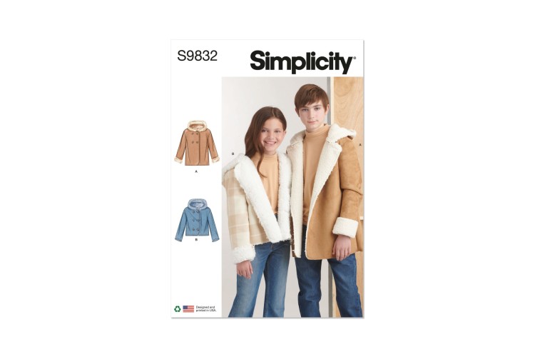 Simplicity S9832 Girls' and Boys' Jacket In Two Lengths