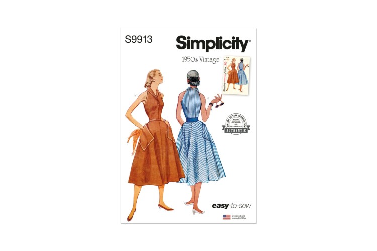 Simplicity S9913 Misses’ Dress Vintage 1950s