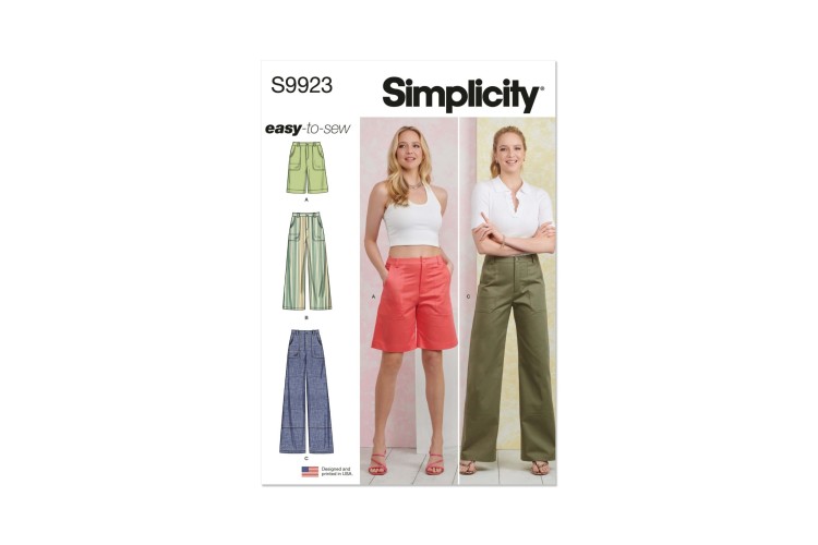 Simplicity S9923 Misses’ Trousers in Two Lengths and Shorts