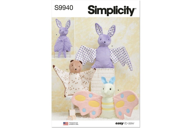 Simplicity S9940 Plush Bat, Moth and Flying Squirrel